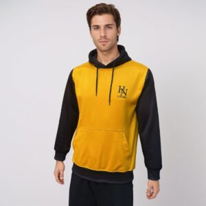 BLack and yellow polyester hoodies wholesale