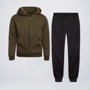 Olive - Black wholesale hoodie and jogger sets
