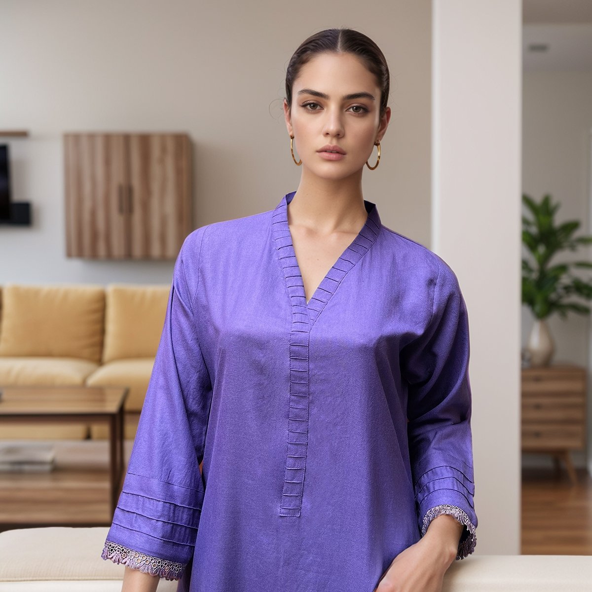 Expert tailoring and finishing by Salayi.pk’s stitching team.