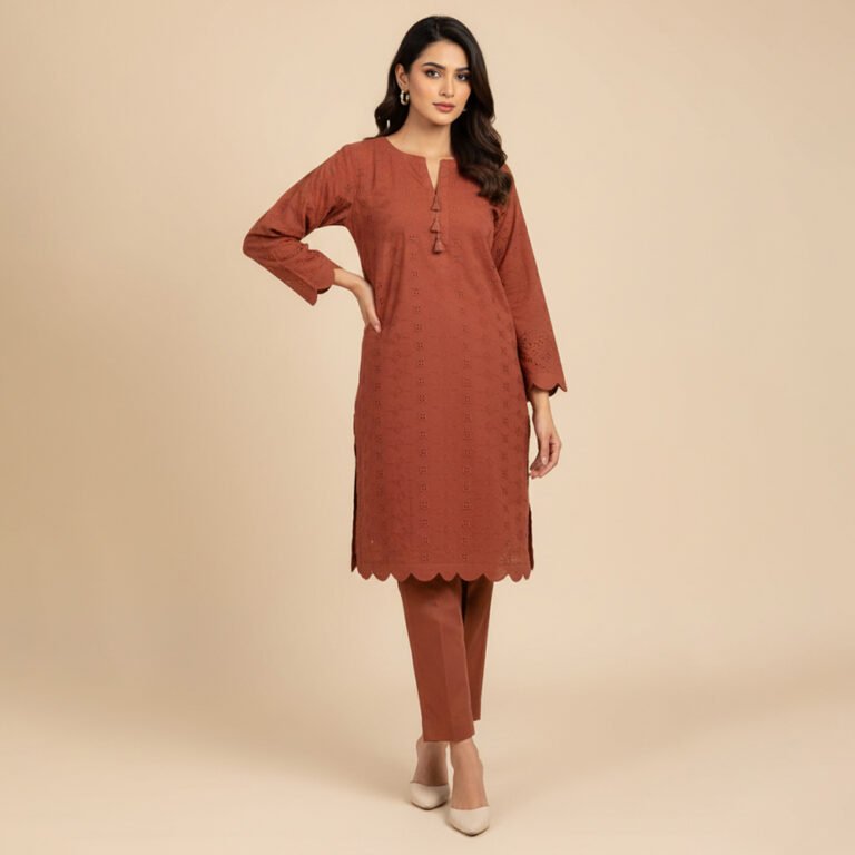 Brown Chikankari Co ord Set Wholesale USA