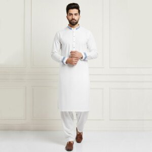 Classic White fully stitched salwar suits wholesale